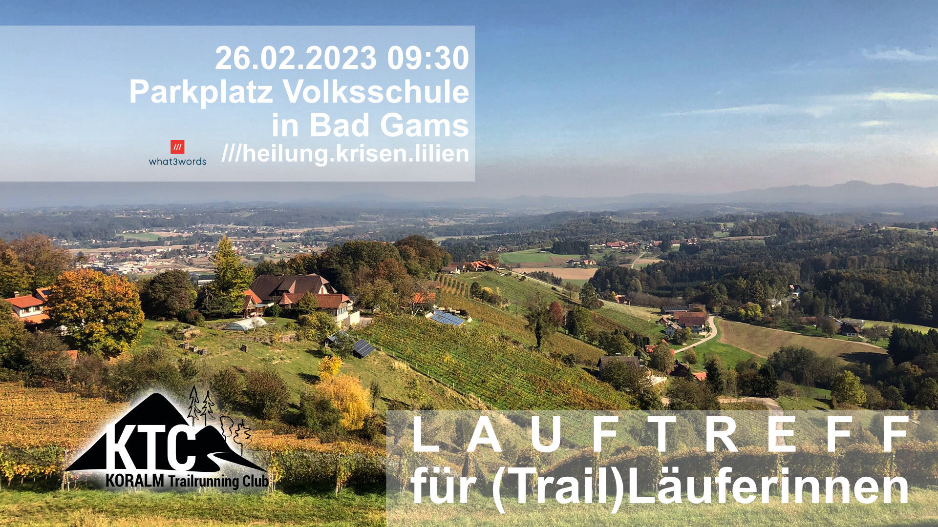 Lauftreff für (Trail)Läuferinnen, 26.02.2023: Bad Gams