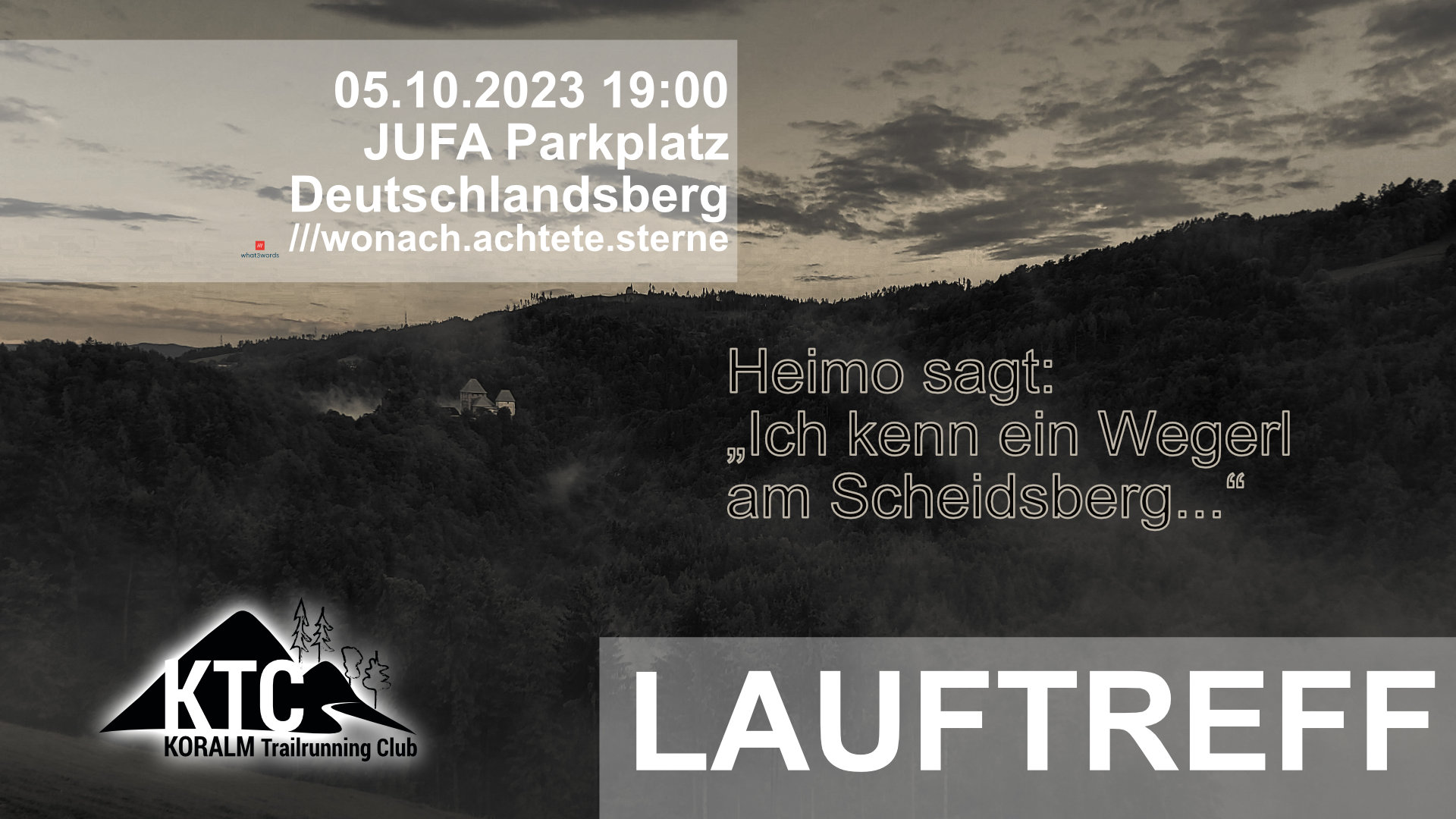 Lauftreff, 05.10.2023: Heimo sagt Scheidsberg